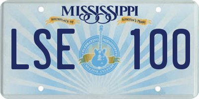 MS license plate LSE100