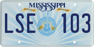 MS license plate LSE103