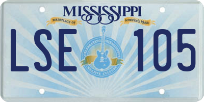 MS license plate LSE105