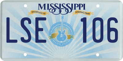 MS license plate LSE106