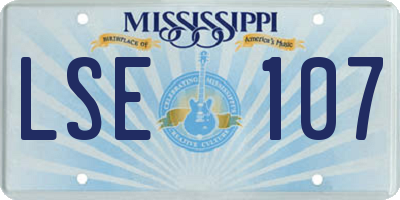 MS license plate LSE107