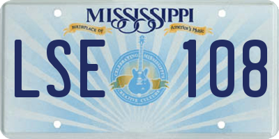MS license plate LSE108