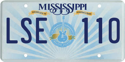 MS license plate LSE110