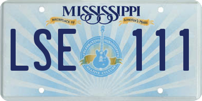 MS license plate LSE111