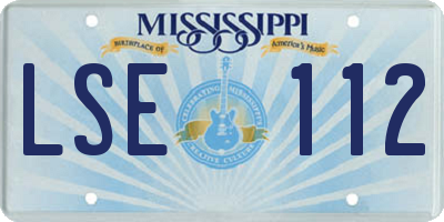 MS license plate LSE112