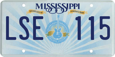 MS license plate LSE115