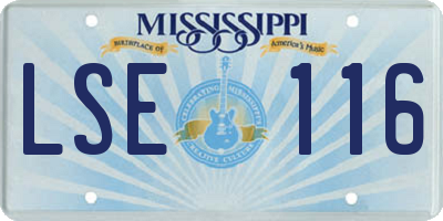 MS license plate LSE116