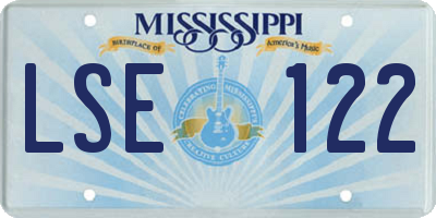 MS license plate LSE122