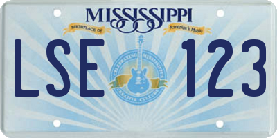 MS license plate LSE123