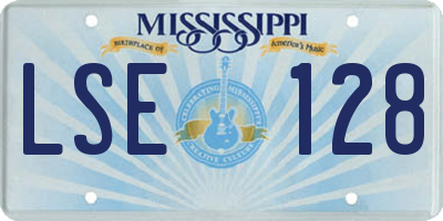 MS license plate LSE128