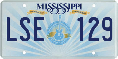 MS license plate LSE129