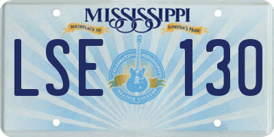MS license plate LSE130