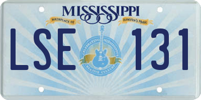 MS license plate LSE131