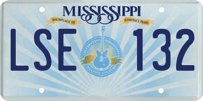 MS license plate LSE132