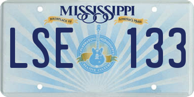 MS license plate LSE133