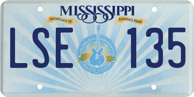MS license plate LSE135
