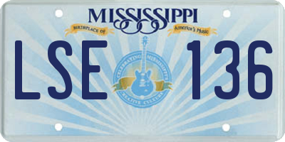 MS license plate LSE136