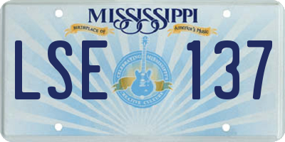 MS license plate LSE137