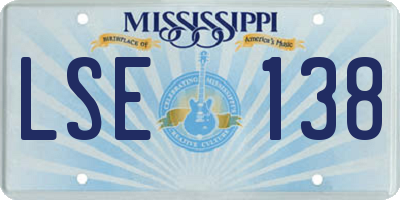 MS license plate LSE138