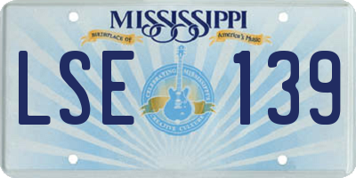 MS license plate LSE139
