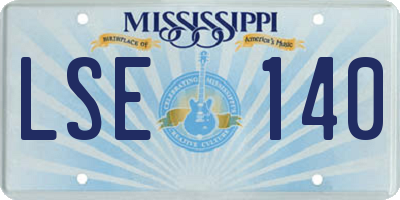 MS license plate LSE140
