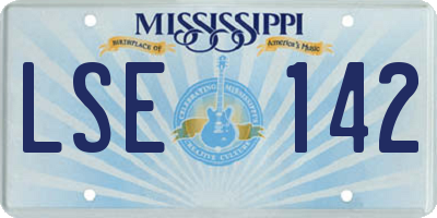 MS license plate LSE142