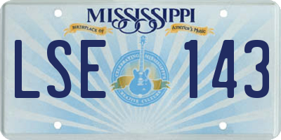 MS license plate LSE143