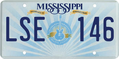 MS license plate LSE146