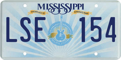 MS license plate LSE154