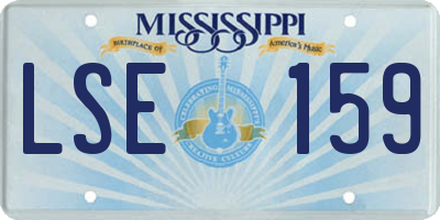 MS license plate LSE159