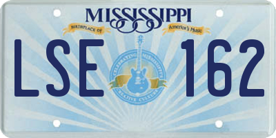 MS license plate LSE162