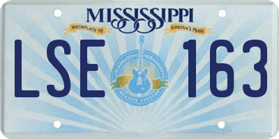 MS license plate LSE163