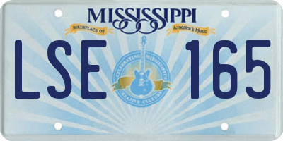 MS license plate LSE165