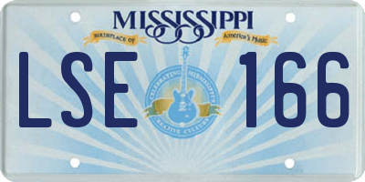 MS license plate LSE166