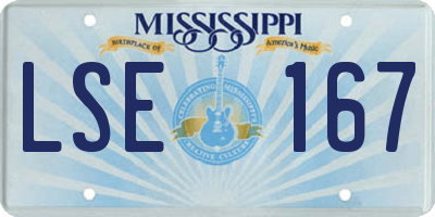 MS license plate LSE167