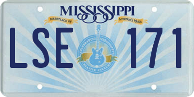 MS license plate LSE171