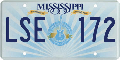 MS license plate LSE172