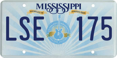 MS license plate LSE175