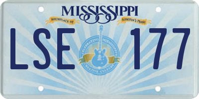 MS license plate LSE177