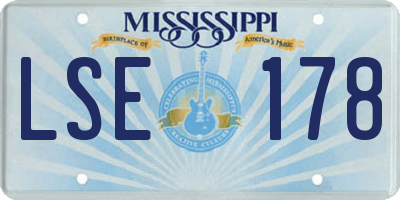 MS license plate LSE178