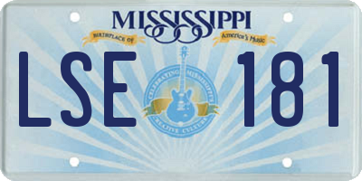 MS license plate LSE181