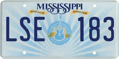 MS license plate LSE183