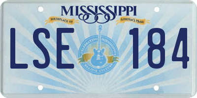 MS license plate LSE184