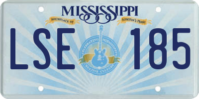 MS license plate LSE185