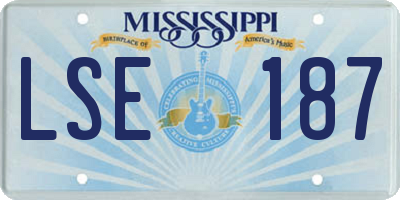 MS license plate LSE187