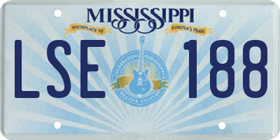 MS license plate LSE188