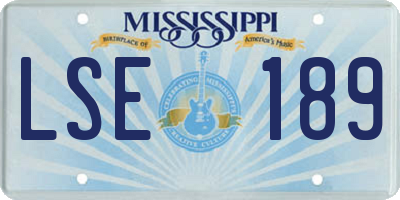 MS license plate LSE189