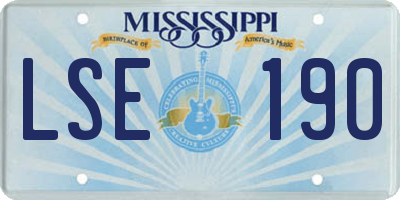 MS license plate LSE190