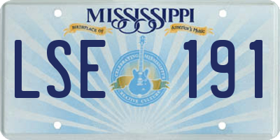 MS license plate LSE191