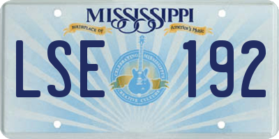MS license plate LSE192